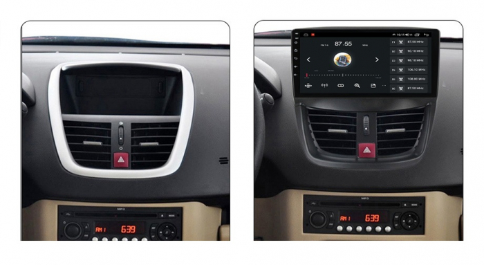 Navigatie Peugeot 207 din 2006-2015,  Android 14, Wireless Carplay si Android Auto, 2GB RAM si 32GB ROM, Display IPS 9 inch, Camera Marsarier, Internet, Aplicatii, Wi Fi, Usb, Bluetooth [2]