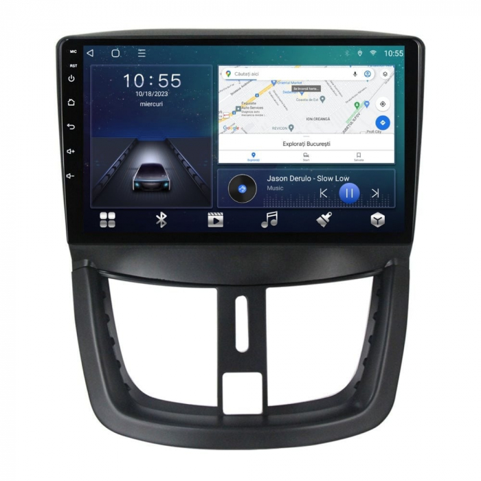 Navigatie Peugeot 207 din 2006-2015 Android 14 , 4GB RAM , Procesor Quad Core , Wireless Carplay si Android auto , Display HD Touchscreen, Wi-Fi , Bluetooth, USB [2]