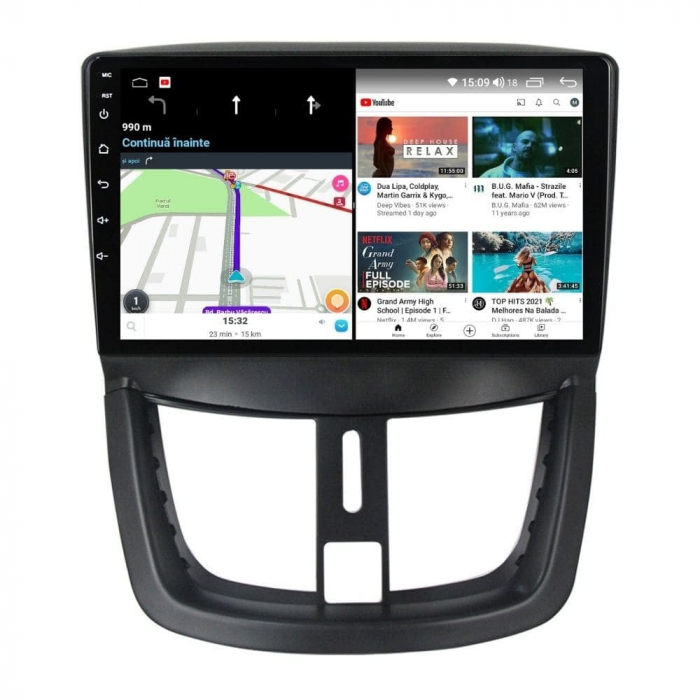 Navigatie Peugeot 207 din 2006-2015 Android 14 , 4GB RAM , Procesor Quad Core , Wireless Carplay si Android auto , Display HD Touchscreen, Wi-Fi , Bluetooth, USB [4]