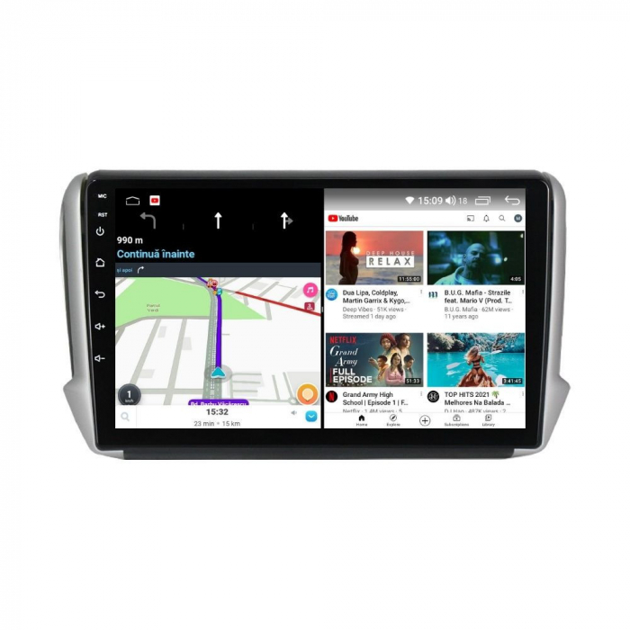 Navigatie Peugeot 208 2008 din 2012 - 2020 Android 14 , 4GB RAM , Procesor Quad Core , Wireless Carplay si Android auto , Display HD Touchscreen, Wi-Fi , Bluetooth, USB [4]