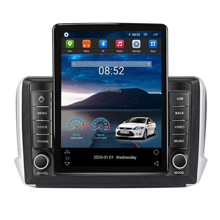 Navigatie Peugeot 208 sau 2008 din 2012 - 2020, Ecran TESLA 9.7 inch, 4 GB RAM si 64 GB ROM, Slot Sim 4G, Procesor Octa Core, Carplay integrat, Procesor Sunet Digital DSP, Android, Aplicatii, Usb, Wi [3]