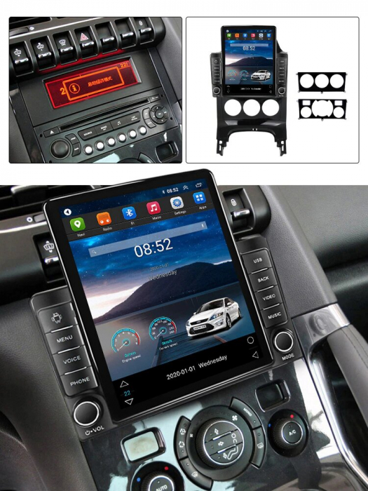 Navigatie Peugeot 3008 Citroen 3008, Ecran TESLA 9.7 inch, 4 GB RAM si 64 GB ROM, Slot Sim 4G, Procesor Octa Core, Carplay integrat, Procesor Sunet Digital DSP, Android, Aplicatii, Usb, Wi Fi [2]