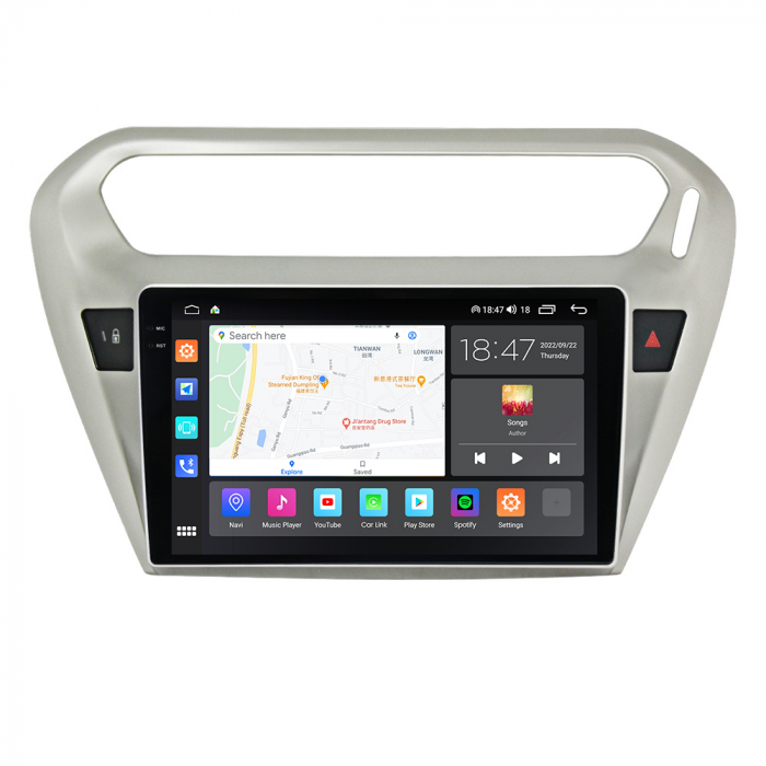 Navigatie Peugeot 301 si Citroen C Elysee din 2012-2016, Rezolutie 2K, Display QLED 9.5 inch, 4GB RAM si 64GB ROM, Android, Procesor Octacore, Slot sim 4G, Sunet DSP, Wireless Carplay si Android Auto, [4]