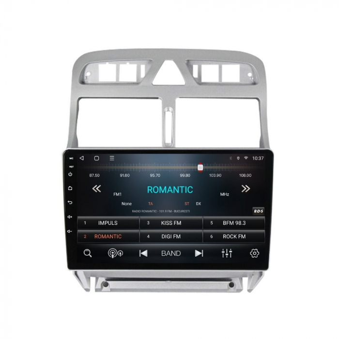 Navigatie Peugeot 307 din 2002-2013 Android 14 , 4GB RAM , Procesor Quad Core , Wireless Carplay si Android auto , Display HD Touchscreen, Wi-Fi , Bluetooth, USB [3]