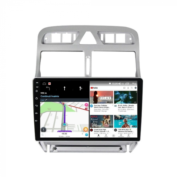 Navigatie Peugeot 307 din 2002-2013 Android 14 , 4GB RAM , Procesor Quad Core , Wireless Carplay si Android auto , Display HD Touchscreen, Wi-Fi , Bluetooth, USB [5]