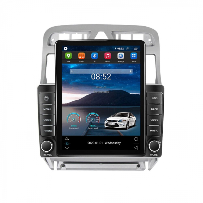 Navigatie Peugeot 307 din 2002-2013, Display TESLA 9.5 inch, 2GB RAM si 32GB ROM, Wireless Carplay si Android Auto, Procesor Octacore, Slot sim 4G, Sunet DSP, Camera Marsarier, Bluetooth, USB, Wi Fi, [3]