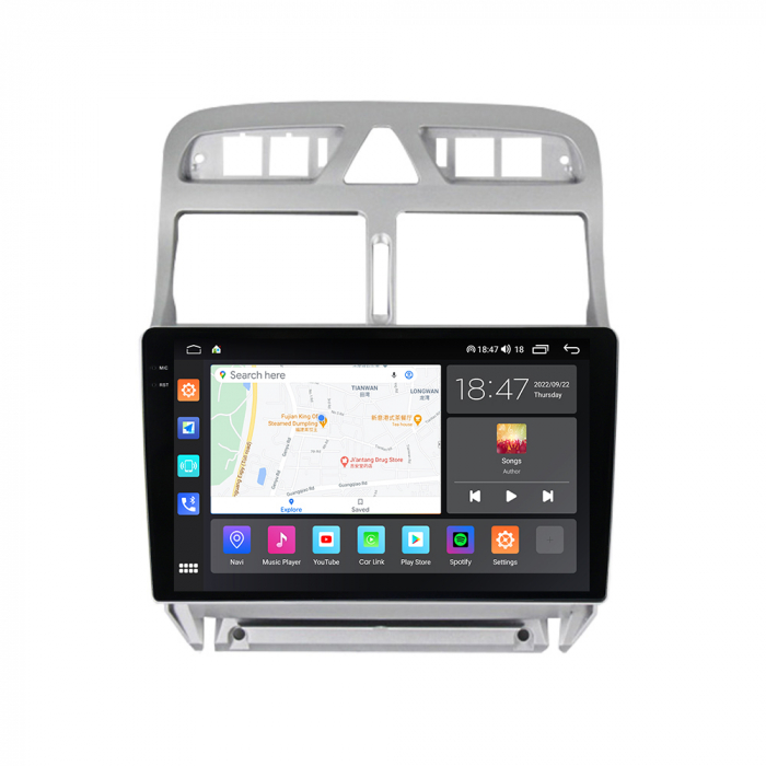 Navigatie Peugeot 307 din 2002-2013, Rezolutie 2K, Display QLED 9.5 inch, 4GB RAM si 64GB ROM, Android, Procesor Octacore, Slot sim 4G, Sunet DSP, Wireless Carplay si Android Auto, Camera Marsarier, U [3]