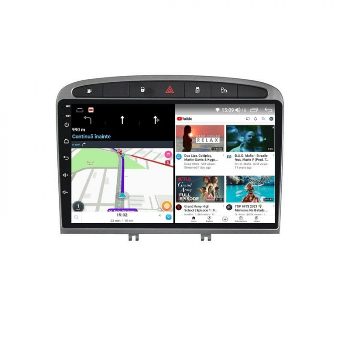 Navigatie Peugeot 308 408 din 2008-2020 Android 14 , 4GB RAM , Procesor Quad Core , Wireless Carplay si Android auto , Display HD Touchscreen, Wi-Fi , Bluetooth, USB [4]