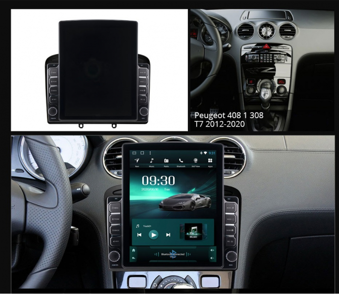 Navigatie Peugeot 308 408 din 2008-2020, Display TESLA 9.5 inch, 2GB RAM si 32GB ROM, Wireless Carplay si Android Auto, Procesor Octacore, Slot sim 4G, Sunet DSP, Camera Marsarier, Bluetooth, USB, Wi [2]