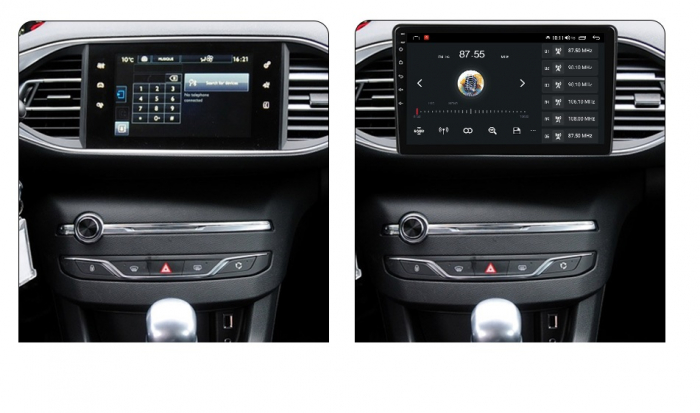 Navigatie Peugeot 308 din 2013-2017, Android 14, Wireless Carplay si Android Auto, 2GB RAM si 32GB ROM, Display IPS 9 inch, Camera Marsarier, Internet, Aplicatii, Wi Fi, Usb, Bluetooth [2]