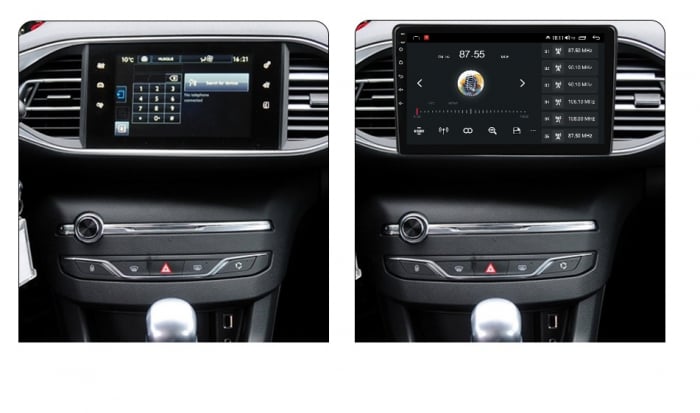 Navigatie Peugeot 308 din 2013 - 2018, 8GB RAM si 128GB ROM, Ecran QLED 9 inch, Android 14, Procesor Octacore, Slot sim 4G, Sunet DSP, Wireless Carplay si Android Auto, Camera Marsarier [2]