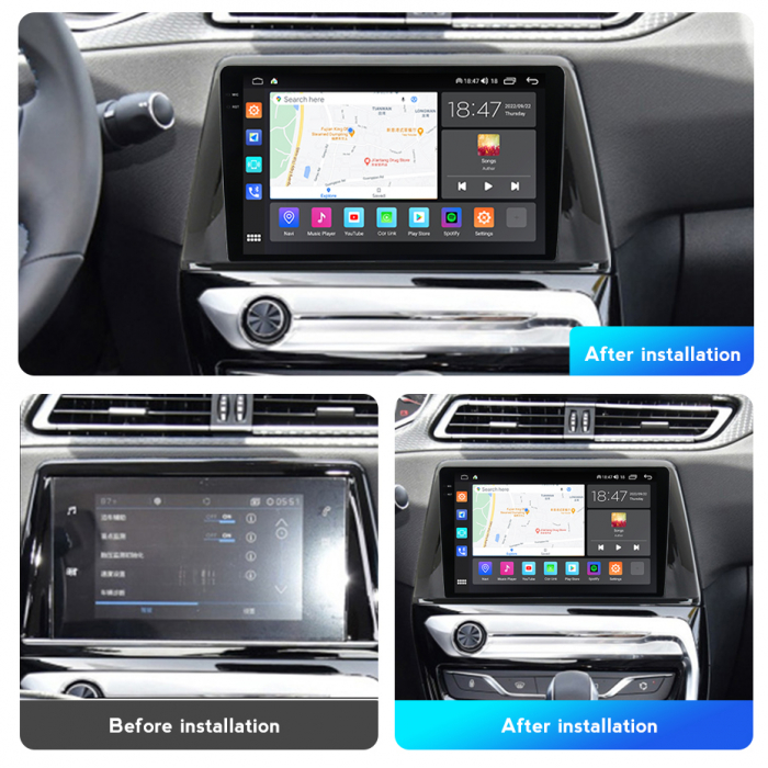 Navigatie Peugeot 308 din 2013-2018, Rezolutie 2K, Display QLED 9.5 inch, 4GB RAM si 64GB ROM, Android, Procesor Octacore, Slot sim 4G, Sunet DSP, Wireless Carplay si Android Auto, Camera Marsarier, U [3]