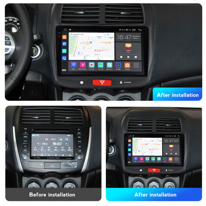 Navigatie Peugeot 4008 si Citroen C4 Aircross, Rezolutie 2K, Ecran QLED 9.5 inch, 8GB RAM si 128GB ROM, Android, Procesor Octacore, Slot sim 4G, Sunet DSP, Wireless Carplay [5]