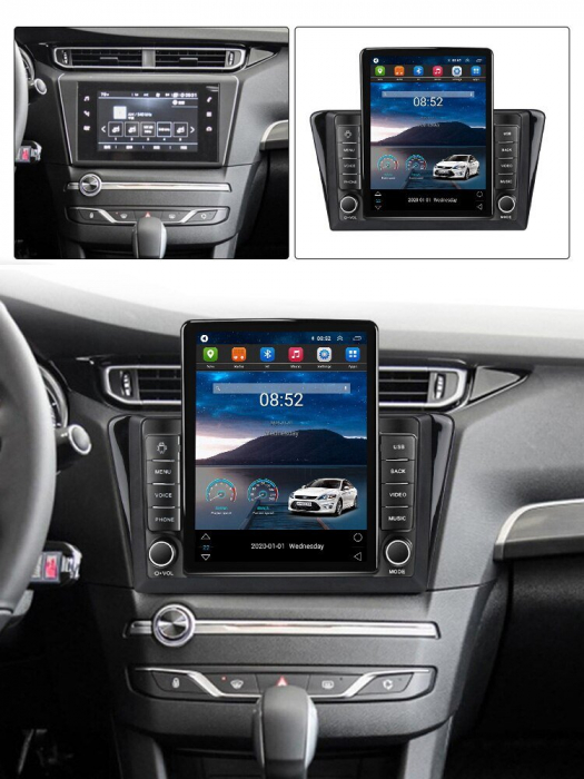 Navigatie Peugeot 408 din 2014 - 2020, Ecran TESLA 9.7 inch, 4 GB RAM si 64 GB ROM, Slot Sim 4G, Procesor Octa Core, Carplay integrat, Procesor Sunet Digital DSP, Android, Aplicatii, Usb, Wi Fi, Bluet [3]