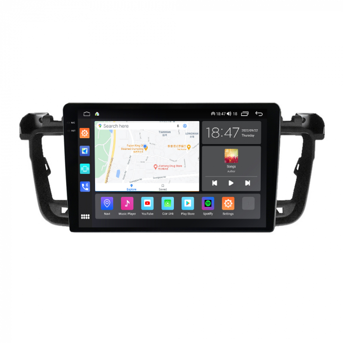 Navigatie Peugeot 508 din 2010-2018, Rezolutie 2K, Display QLED 9.5 inch, 4GB RAM si 64GB ROM, Android, Procesor Octacore, Slot sim 4G, Sunet DSP, Wireless Carplay si Android Auto, Camera Marsarier, U [3]