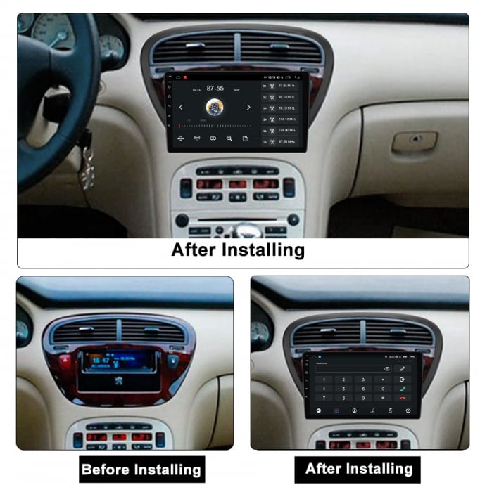 Navigatie Peugeot 607 din 2004 - 2010, 8GB RAM si 128GB ROM, Ecran QLED 9 inch, Android 14, Procesor Octacore, Slot sim 4G, Sunet DSP, Wireless Carplay si Android Auto, Camera Marsarier [2]