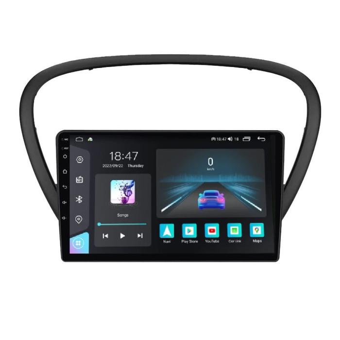 Navigatie Peugeot 607 din 2004-2010, Rezolutie 2K, Ecran QLED 9.5 inch, 8GB RAM si 128GB ROM, Android, Procesor Octacore, Slot sim 4G, Sunet DSP, Wireless Carplay [1]