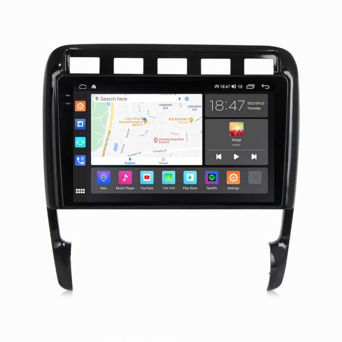 Navigatie Porsche Cayenne din 2002-2010, Rezolutie 2K, Display QLED 9.5 inch, 4GB RAM si 64GB ROM, Android, Procesor Octacore, Slot sim 4G, Sunet DSP, Wireless Carplay si Android Auto, Camera Marsarie [2]