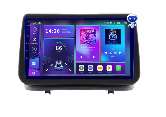 Navigatie Renault Clio 3 din 2006-2019, Rezolutie 2K, Display QLED 9.5 inch, 4GB RAM si 64GB ROM, Android, Procesor Octacore, Slot sim 4G, Sunet DSP, Wireless Carplay si Android Auto, Camera Marsarier [3]