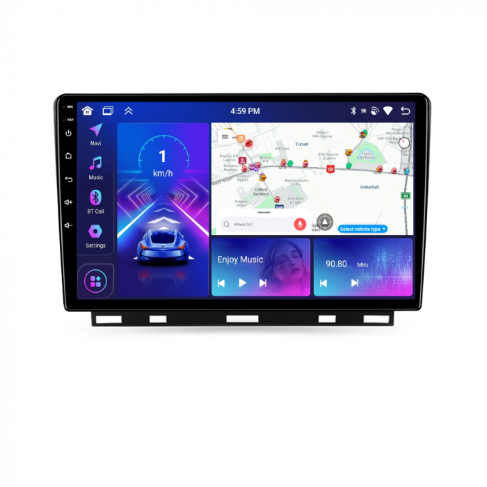 Navigatie Renault Clio 5 A-Clio5  Rezolutie 2K, Display QLED 9.5 inch, 4GB RAM si 64GB ROM, Android, Procesor Octacore, Slot sim 4G, Sunet DSP, Wireless Carplay si Android Auto, Camera Marsa [2]