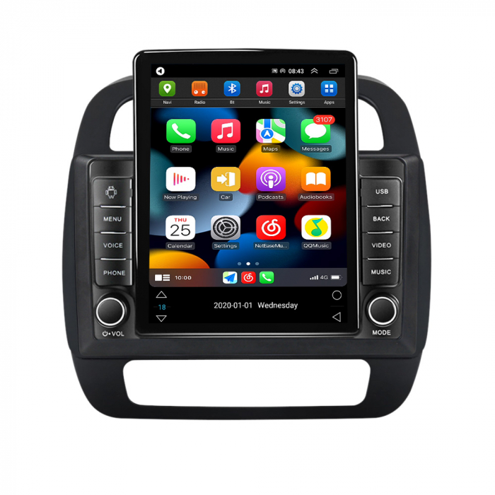 Navigatie Renault K-ZE din 2015 - 2022, Ecran TESLA 9.7 inch, 8 GB RAM si 128 GB ROM, Android 15, Slot Sim 4G, Procesor Octa Core, Carplay Wireless si Android auto, Procesor Sunet Digital DSP, Aplic [2]