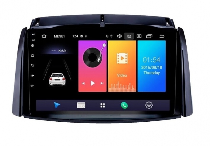 Navigatie Renault Koleos din 2008-2016, Rezolutie 2K, Display QLED 9.5 inch, 4GB RAM si 64GB ROM, Android, Procesor Octacore, Slot sim 4G, Sunet DSP, Wireless Carplay si Android Auto, Camera Marsarier [2]