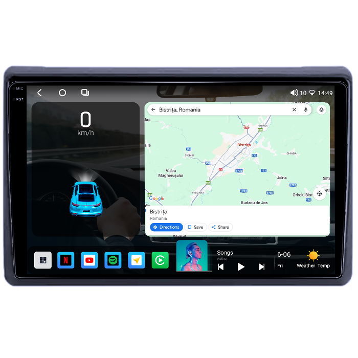 Navigatie Renault Master 2021 Android 14, 2GB RAM si 32GB ROM, Display IPS 9 inch, Camera Marsarier, Internet, Aplicatii, Wi Fi, Usb, Bluetooth [4]