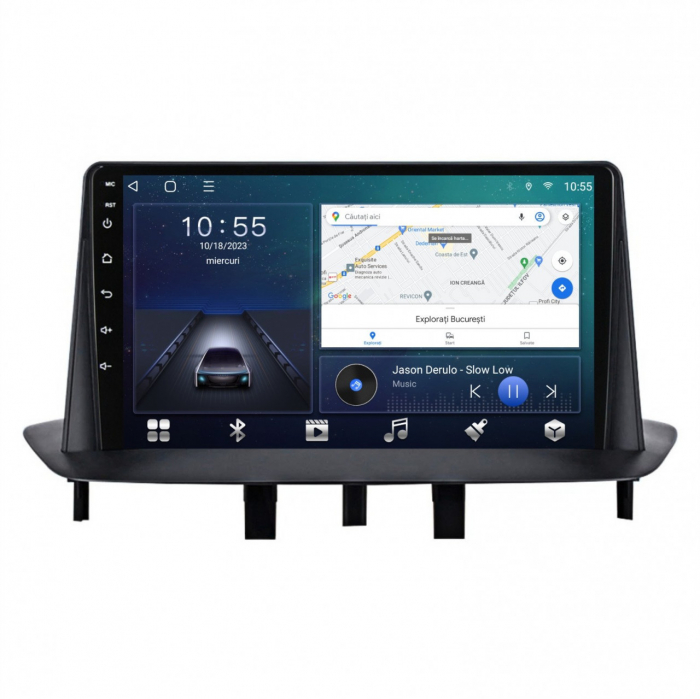 Navigatie Renault Megane 2 din 2002-2009 Android 14 , 4GB RAM , Procesor Quad Core , Wireless Carplay si Android auto , Display HD Touchscreen, Wi-Fi , Bluetooth, USB [2]