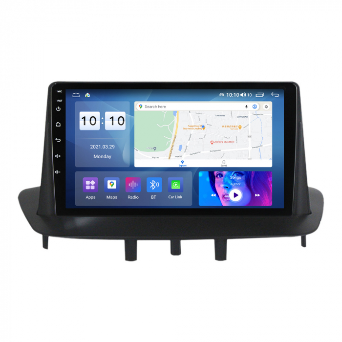 Navigatie Renault Megane 3 Fluence din 2009-2015, Rezolutie 2K, Ecran QLED 9.5 inch, 8GB RAM si 128GB ROM, Android, Procesor Octacore, Slot sim 4G, Sunet DSP, Wireless Carplay [1]