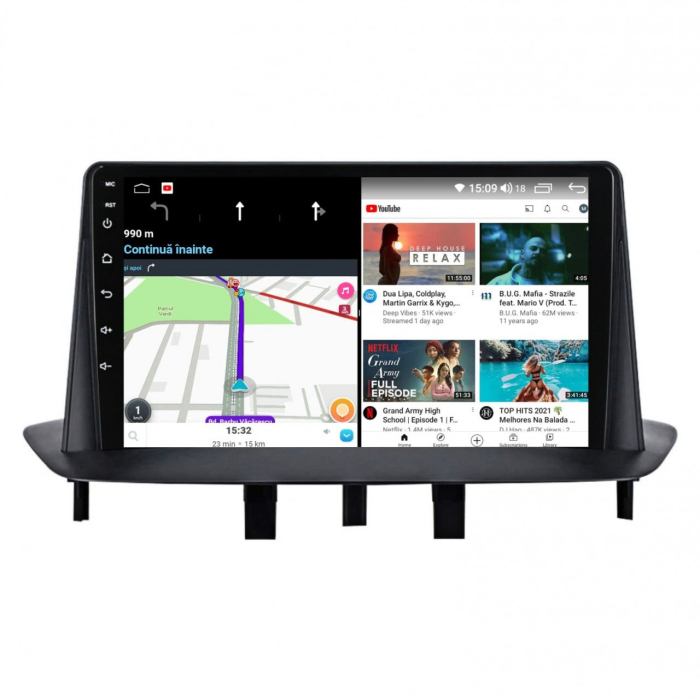 Navigatie Renault Megane 3 Fluence din 2009-2015, Rezolutie 2K, Ecran QLED 9.5 inch, 8GB RAM si 128GB ROM, Android, Procesor Octacore, Slot sim 4G, Sunet DSP, Wireless Carplay [2]