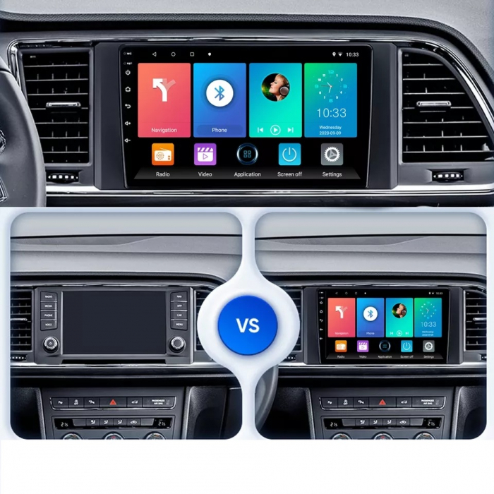 Navigatie Seat Ateca din 2016 - 2022, 4GB RAM si 64GB ROM, Ecran QLED 9 inch, Android 14, Procesor Octacore, Slot sim 4G, Sunet DSP, Wireless Carplay si Android Auto, Camera Marsarier [7]