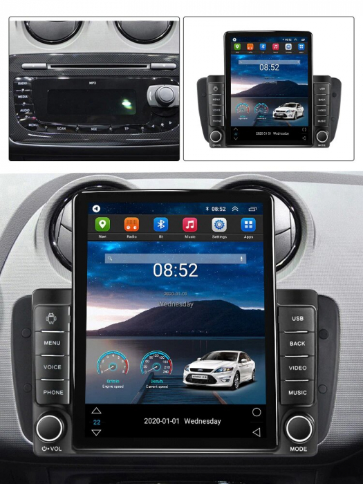Navigatie Seat Ibiza din 2009 - 2013, Ecran TESLA 9.7 inch, 8 GB RAM si 128 GB ROM, Android 15, Slot Sim 4G, Procesor Octa Core, Carplay Wireless si Android auto, Procesor Sunet Digital DSP, Aplic [3]