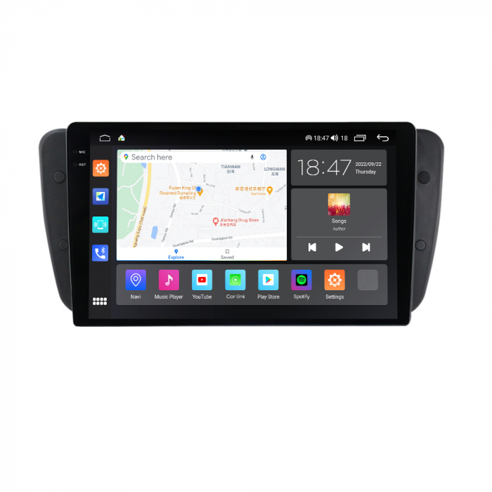 Navigatie Seat Ibiza din 2009-2013, Rezolutie 2K, Display QLED 9.5 inch, 4GB RAM si 64GB ROM, Android, Procesor Octacore, Slot sim 4G, Sunet DSP, Wireless Carplay si Android Auto, Camera Marsarier, US [3]