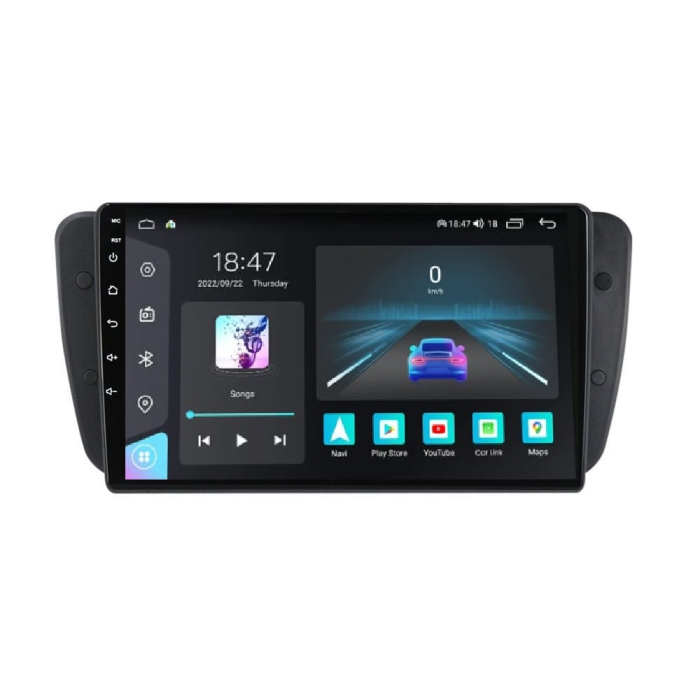 Navigatie Seat Ibiza din 2009-2013, Rezolutie 2K, Display QLED 9.5 inch, 4GB RAM si 64GB ROM, Android, Procesor Octacore, Slot sim 4G, Sunet DSP, Wireless Carplay si Android Auto, Camera Marsarier, US [1]