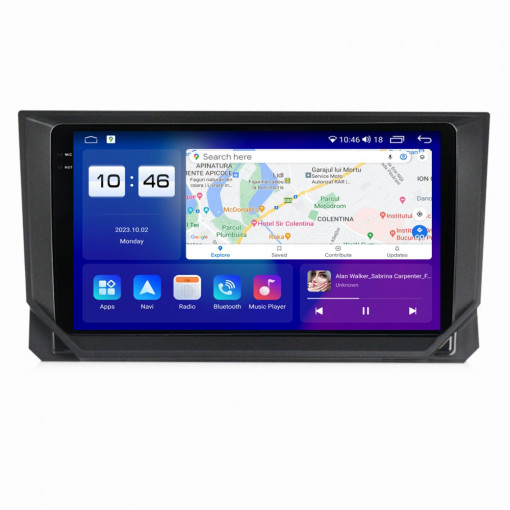 Navigatie Seat Ibiza din 2017-2020, Android 14, Wireless Carplay si Android Auto, 2GB RAM si 32GB ROM, Display IPS 9 inch, Camera Marsarier, Internet, Aplicatii, Wi Fi, Usb, Bluetooth [2]