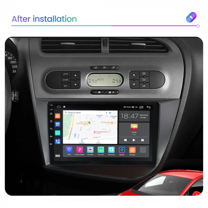 Navigatie Seat Leon 2005-2012 Android 14 , 2GB RAM QLED Carplay [3]