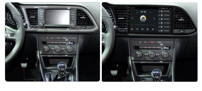 Navigatie Seat Leon 3 din 2014 - 2020, 8GB RAM si 128GB ROM, Ecran QLED 9 inch, Android 14, Procesor Octacore, Slot sim 4G, Sunet DSP, Wireless Carplay si Android Auto, Camera Marsarier [2]