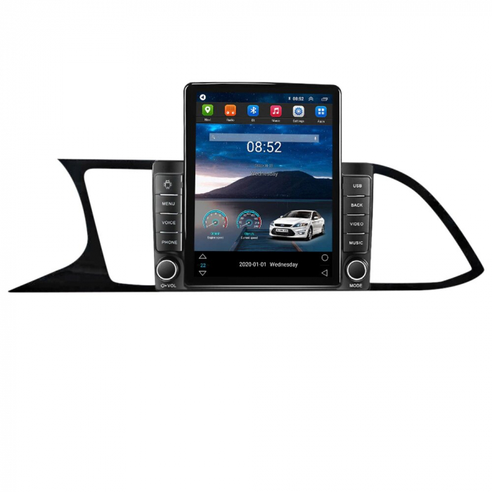 Navigatie Seat Leon 3 din 2014-2020, Display TESLA 9.5 inch, 2GB RAM si 32GB ROM, Wireless Carplay si Android Auto, Procesor Octacore, Slot sim 4G, Sunet DSP, Camera Marsarier, Bluetooth, USB, Wi Fi, [3]