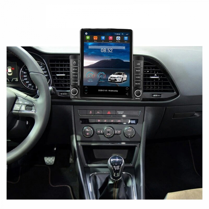 Navigatie Seat Leon 3 din 2014-2020, Display TESLA 9.5 inch, 2GB RAM si 32GB ROM, Wireless Carplay si Android Auto, Procesor Octacore, Slot sim 4G, Sunet DSP, Camera Marsarier, Bluetooth, USB, Wi Fi, [4]