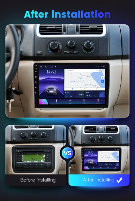 Navigatie Skoda Fabia 2007-2014 Android 14 , 2GB RAM QLED Carplay [3]