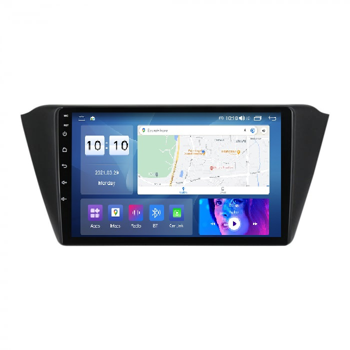 Navigatie Skoda Fabia din 2015 - 2021, 4GB RAM si 64GB ROM, Ecran QLED 9 inch, Android 14, Procesor Octacore, Slot sim 4G, Sunet DSP, Wireless Carplay si Android Auto, Camera Marsarier [1]