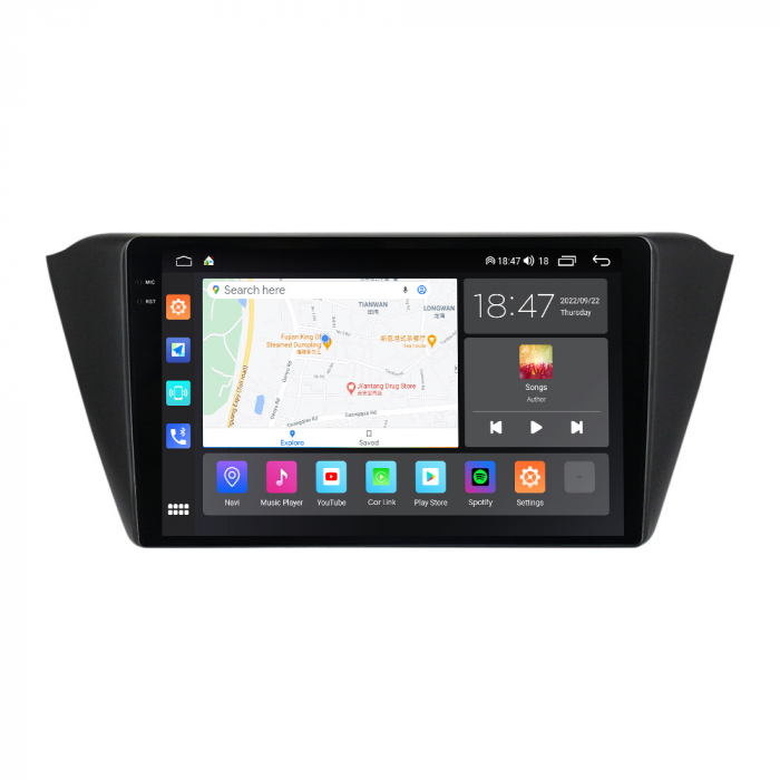Navigatie Skoda Fabia din 2015-2021, Rezolutie 2K, Ecran QLED 9.5 inch, 8GB RAM si 128GB ROM, Android, Procesor Octacore, Slot sim 4G, Sunet DSP, Wireless Carplay [5]