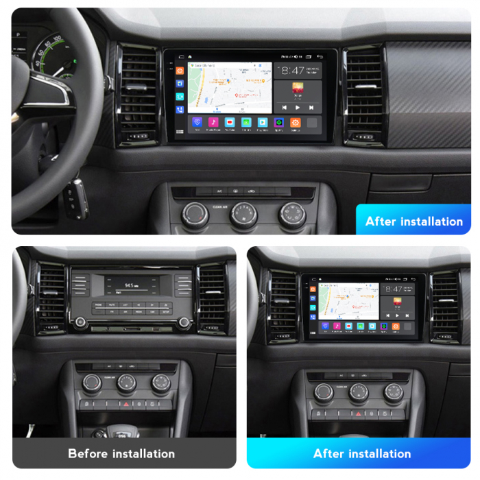 Navigatie Skoda Kodiaq din 2016-2021, Rezolutie 2K, Ecran QLED 9.5 inch, 8GB RAM si 128GB ROM, Android, Procesor Octacore, Slot sim 4G, Sunet DSP, Wireless Carplay si Android Auto [4]