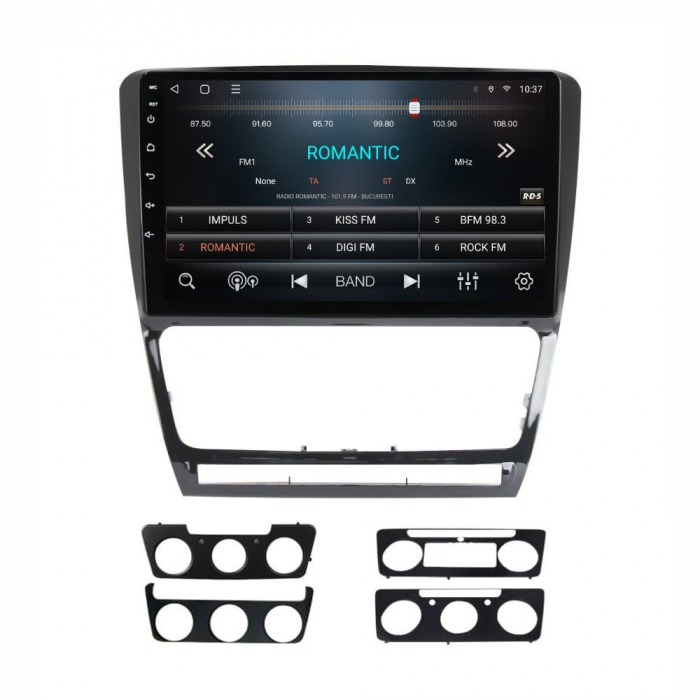 Navigatie Skoda Octavia 2 din 2008 - 2013 Android 14 , 4GB RAM , Procesor Quad Core , Wireless Carplay si Android auto , Display HD Touchscreen, Wi-Fi , Bluetooth, USB [3]