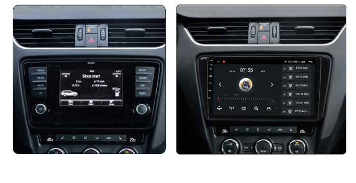 Navigatie Skoda Octavia 3 din 2013-2018, Android 14, Wireless Carplay si Android Auto,2GB RAM si 32GB ROM, Display IPS 9 inch, Camera Marsarier, Internet, Aplicatii, Wi Fi, Usb, Bluetooth [2]