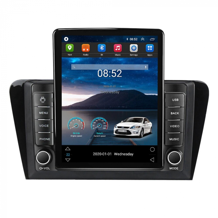 Navigatie Skoda Octavia 3 din 2013-2018, Display TESLA 9.5 inch, 2GB RAM si 32GB ROM, Wireless Carplay si Android Auto, Procesor Octacore, Slot sim 4G, Sunet DSP, Camera Marsarier, Bluetooth, USB, Wi [3]