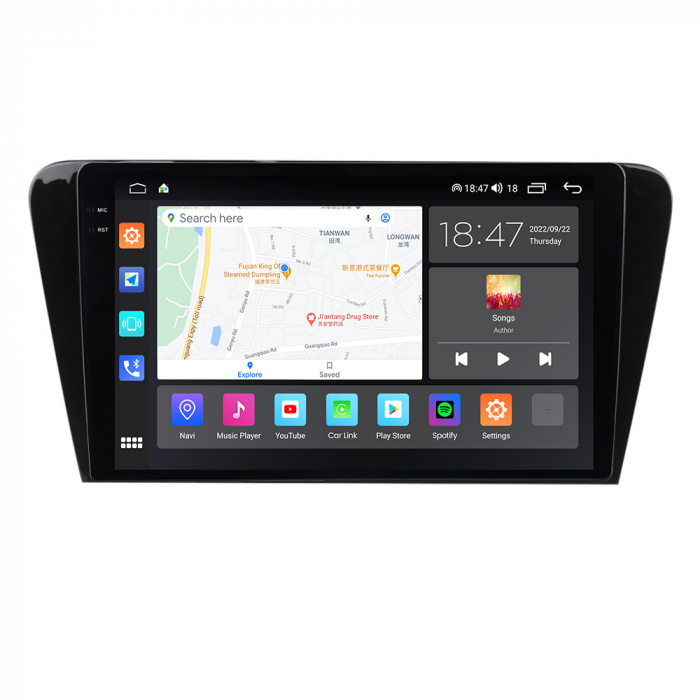 Navigatie Skoda Octavia 3 din 2013-2018, Rezolutie 2K, Display QLED 9.5 inch, 4GB RAM si 64GB ROM, Android, Procesor Octacore, Slot sim 4G, Sunet DSP, Wireless Carplay si Android Auto, Camera Marsarie [5]