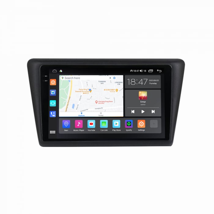 Navigatie Skoda Rapid din 2013-2018, Rezolutie 2K, Display QLED 9.5 inch, 4GB RAM si 64GB ROM, Android, Procesor Octacore, Slot sim 4G, Sunet DSP, Wireless Carplay si Android Auto, Camera Marsarier, U [4]