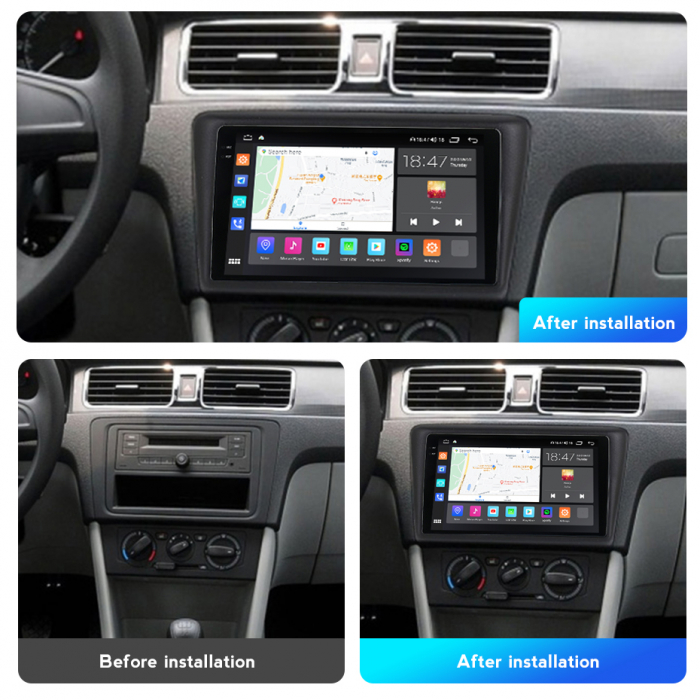 Navigatie Skoda Rapid din 2013-2018, Rezolutie 2K, Ecran QLED 9.5 inch, 8GB RAM si 128GB ROM, Android, Procesor Octacore, Slot sim 4G, Sunet DSP, Wireless Carplay si Android Auto [3]