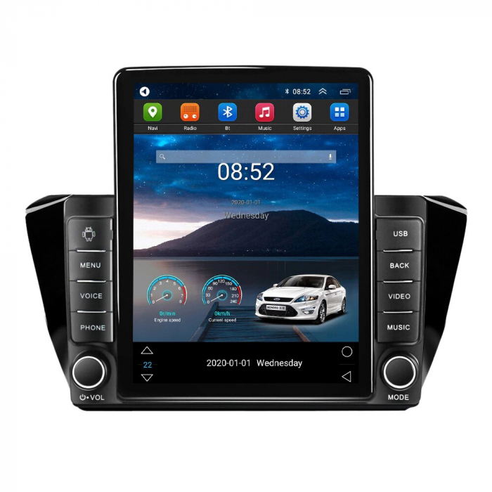 Navigatie Skoda Superb 3 din 2015 - 2019, Ecran TESLA 9.7 inch, 4 GB RAM si 64 GB ROM, Slot Sim 4G, Procesor Octa Core, Carplay integrat, Procesor Sunet Digital DSP, Android, Aplicatii, Usb, Wi Fi [3]